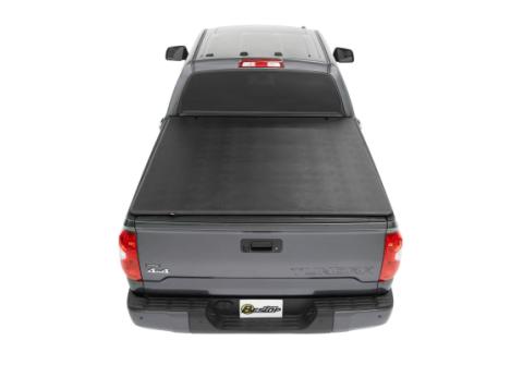 Soft Tri-Fold Tonneau Cover EZ-Fold For Toyota 2007-2024 Tundra 5.5 Foot Black Tailgate Spoiler Not Included Bestop
