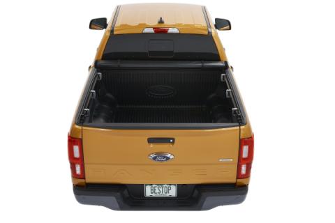 EZ-Roll Soft Tonneau Cover For Ford 2019-2024 Ranger 6.0 Foot Black Tailgate Spoiler Not Included Bestop