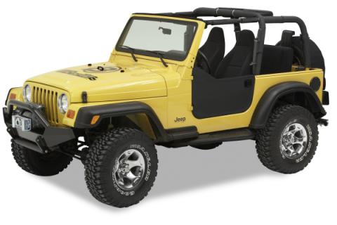 Lower Fabric Half Doors For Jeep 1997-2006 Wrangler TJ Black Denim Bestop