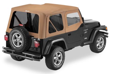 Replace-A-Top for OEM Hardware For Jeep 1997-2002 Wrangler TJ Tinted Spice Sailcloth Upper Door Skins Included Bestop