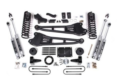 5.5 Inch Lift Kit w/ Radius Arm Ram 3500 w/ Rear Air Ride 13-18 4WD Gas NX2 Nitro Shocks