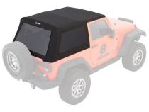 Jeep Wrangler Trektop Glide Slantback Soft Tops For Jeep 2007-2018 Wrangler JK 2 Door Black Diamond Bestop